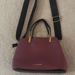 Burgundy and Black Women's Bag